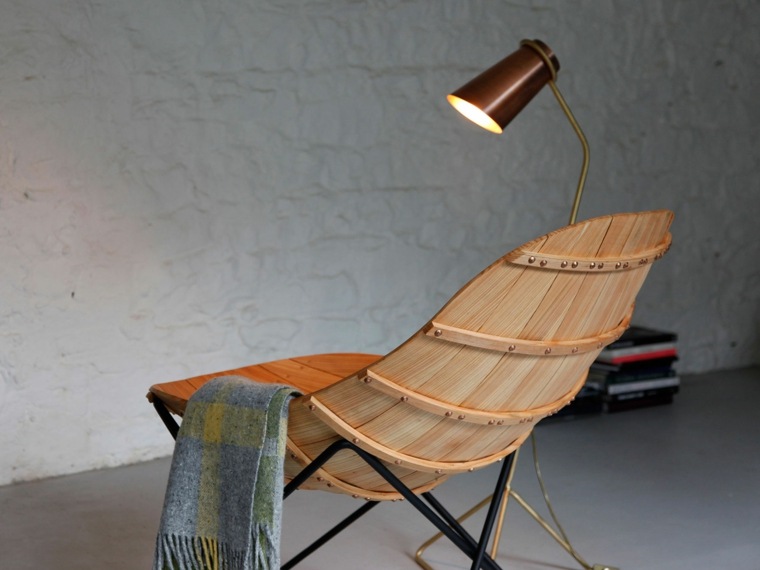 ideja drvene fotelje dizajn dnevne sobe ukrašavanje lampe