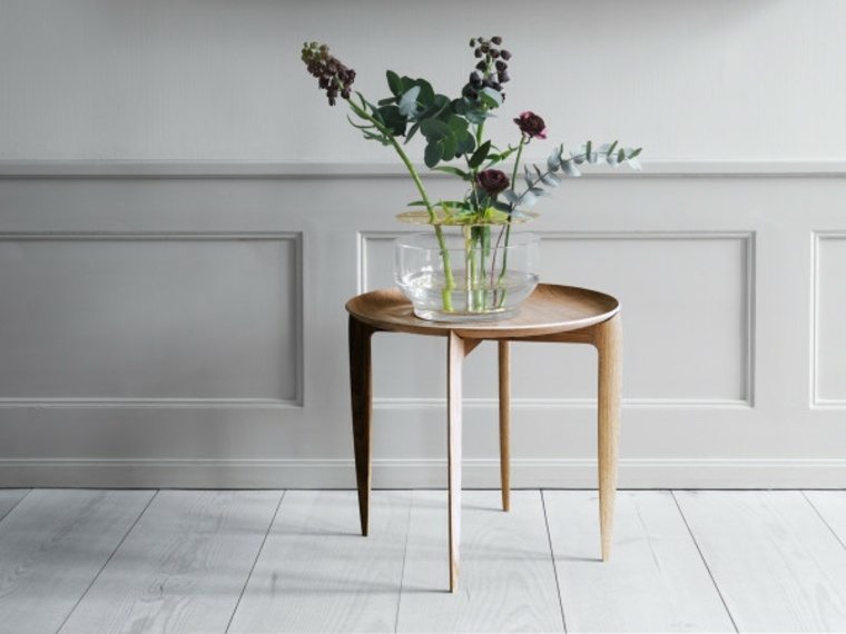 decorazione della tavola in legno soggiorno fiori idea tavolino in legno