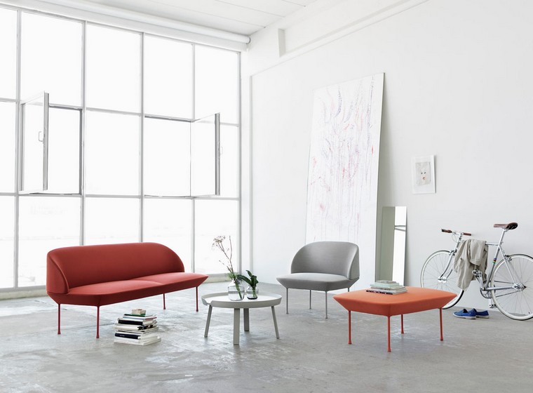 Scandinavo soggiorno design divano poltrona idea trendy tavolino