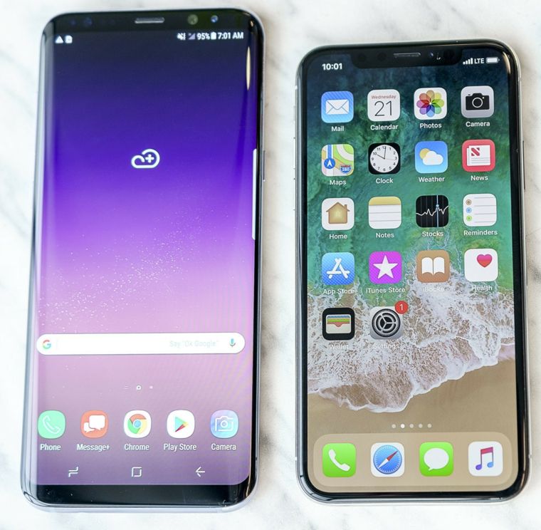 galaxy s9 samsung-and-iphone-x