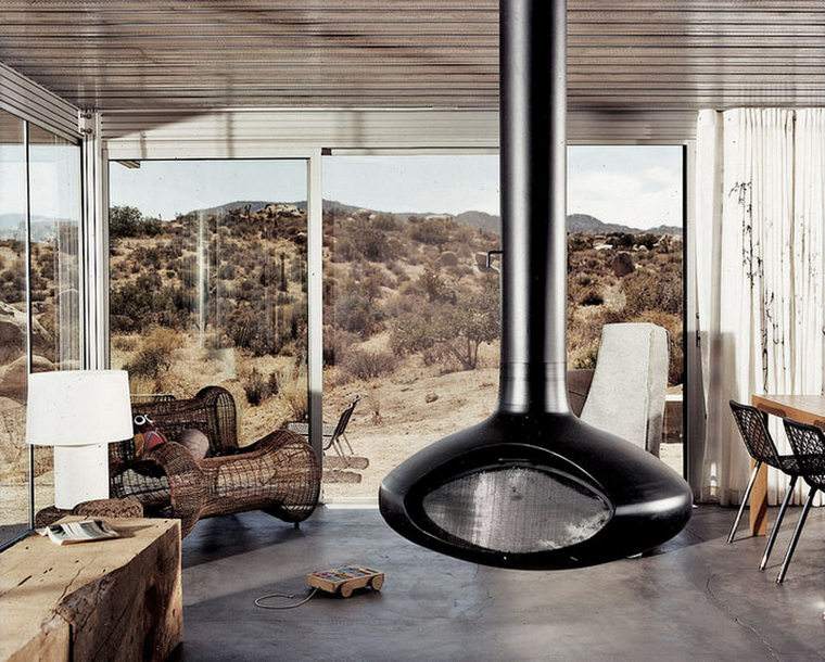 moderno-scultura-casa-deserto-kellogg-elemento-camino-interno