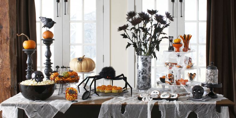 Halloween-dekoracijos-house-party-buffet-idėjos