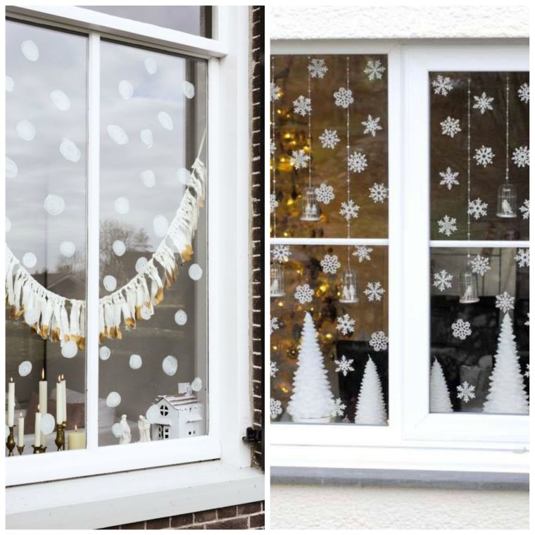 Idee per finestre di Natale Decorazione per finestre con ghirlande