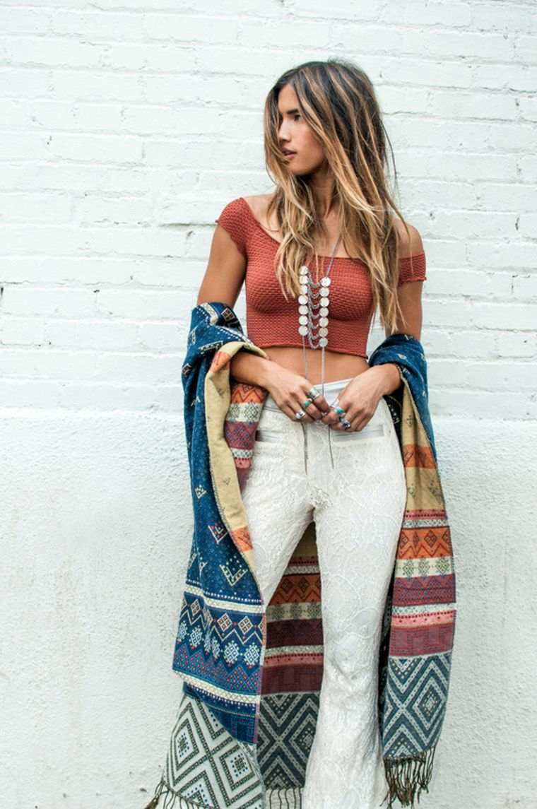 pantaloni da donna chic stile hippie gilet stile boho