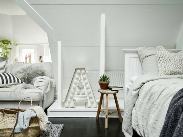 hálószobák és kis terek Skandináv dekoráció felnőtt bútorok