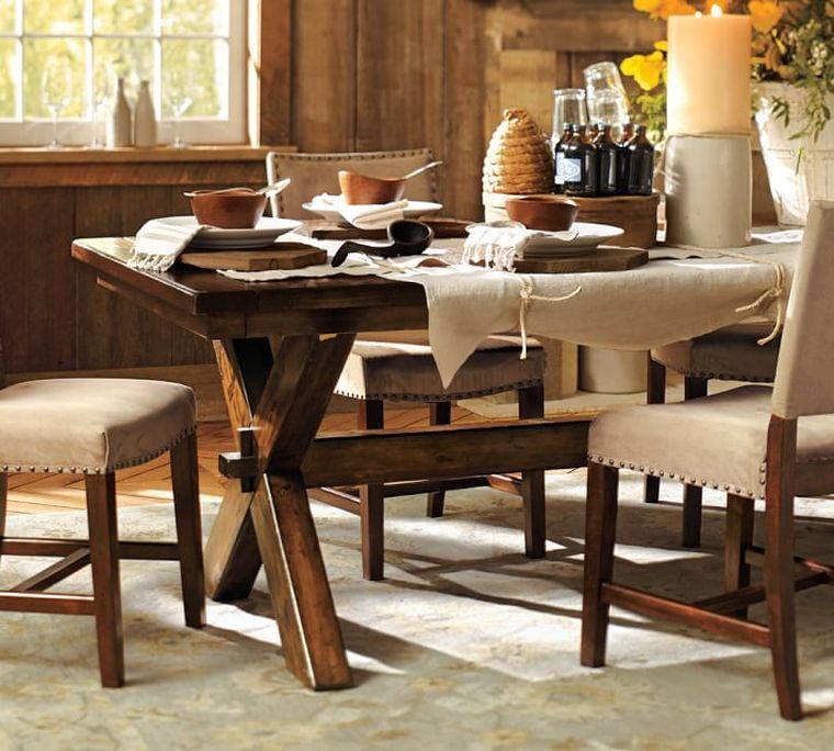 Étkezőasztal rusztikus design deco tömör fából