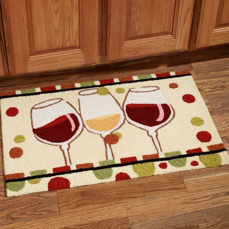 moderno tappetino da cucina bicchiere da vino ridimensionato