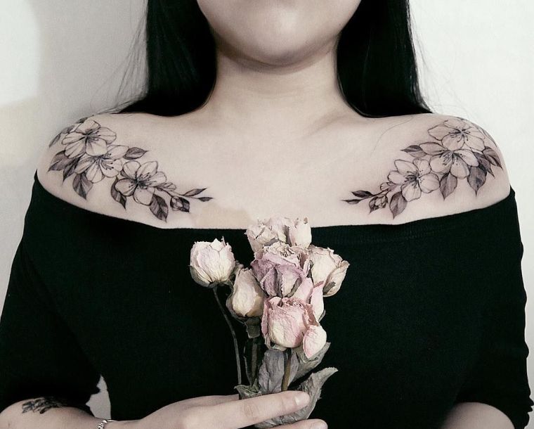 オリジナルのタトゥー-女性のためのアイデア-肩