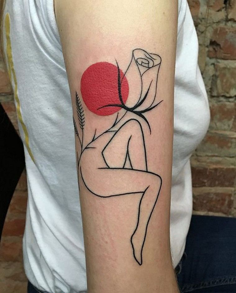 Tatuiruočių meno originali idėja rankos gėlė moteris vyras