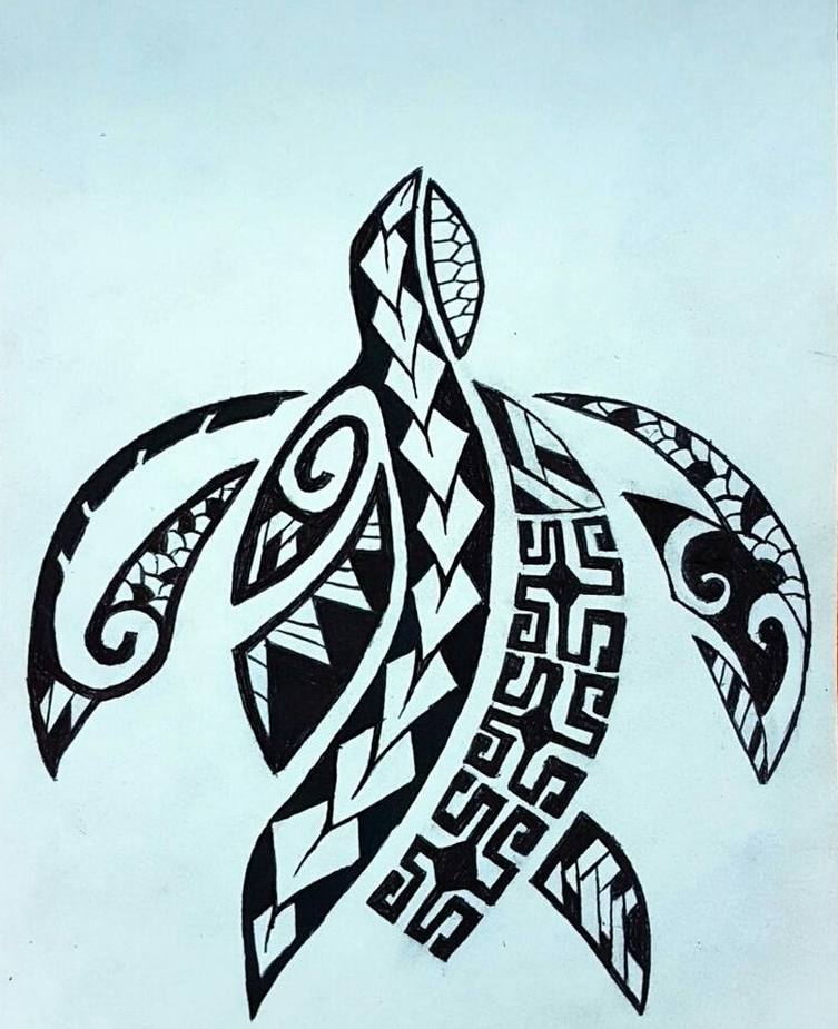 Polinezijos tatuiruotės vyro moters vėžlio idėjos
