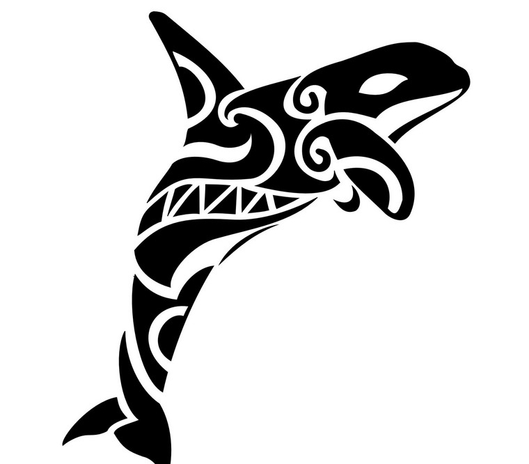 マオリの部族のサメのタトゥー