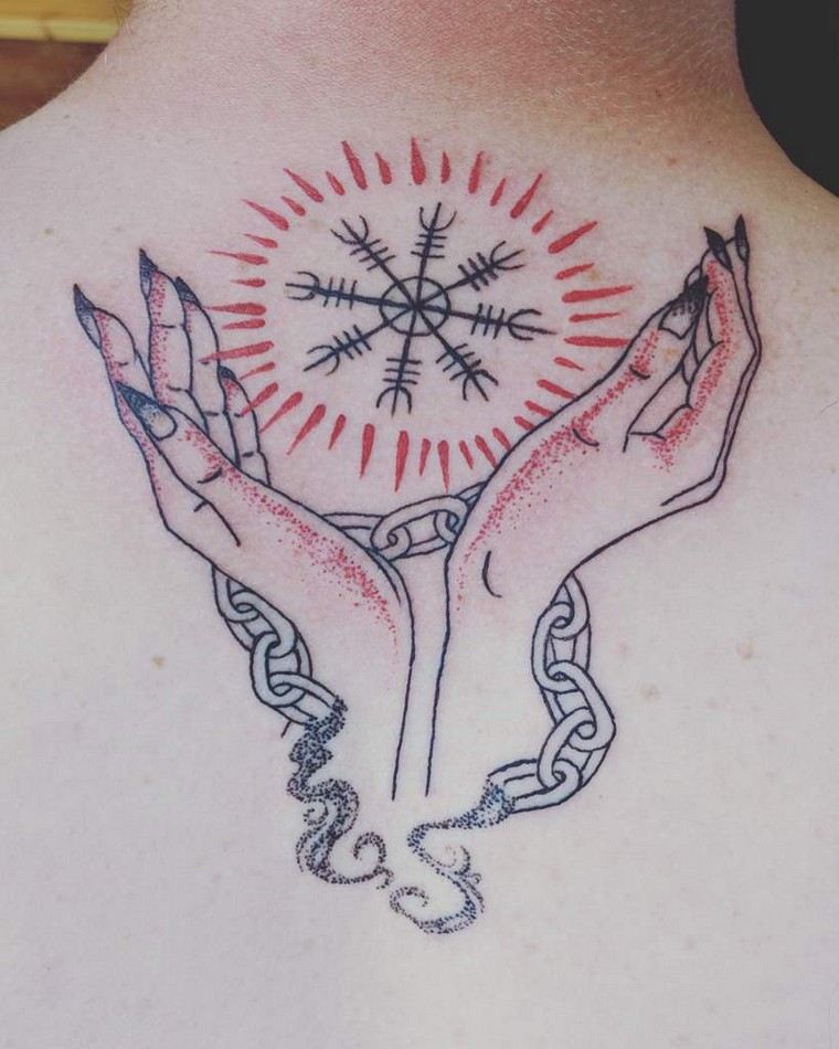 A Helm of Awe viking tetováló ötlet vissza tetoválás