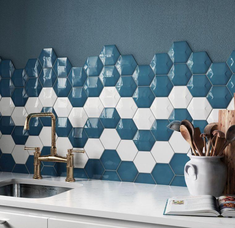 backsplash-kitchen-trend-deco-2018-šešiakampės plytelės