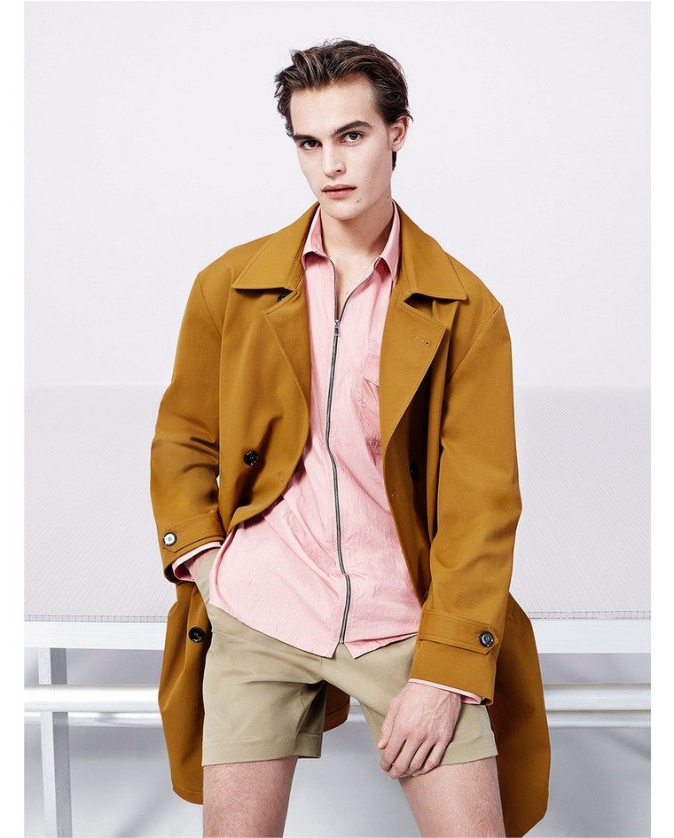 moda uomo alla moda camicia rosa giacca look maschile