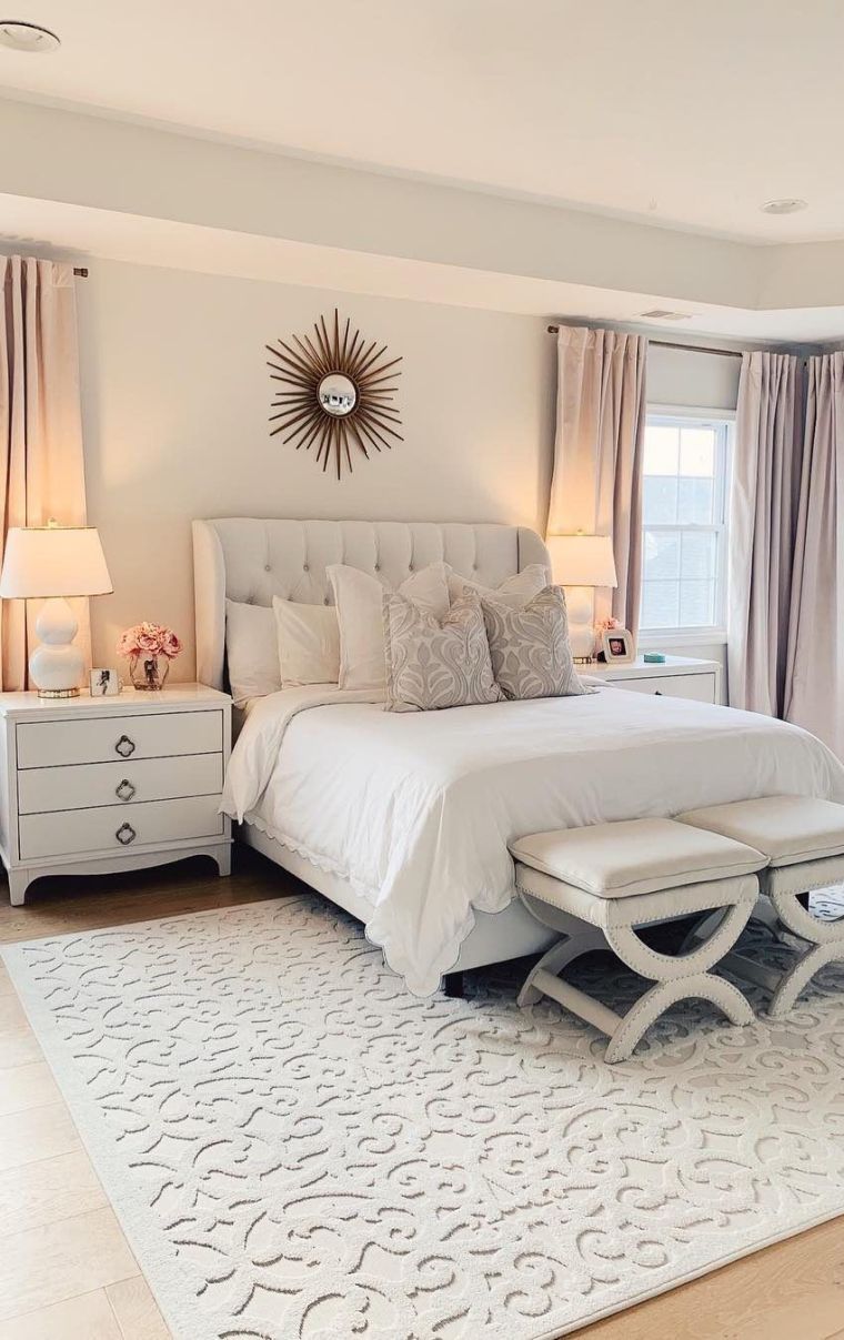 elegantna spavaća soba u bijeloj boji
