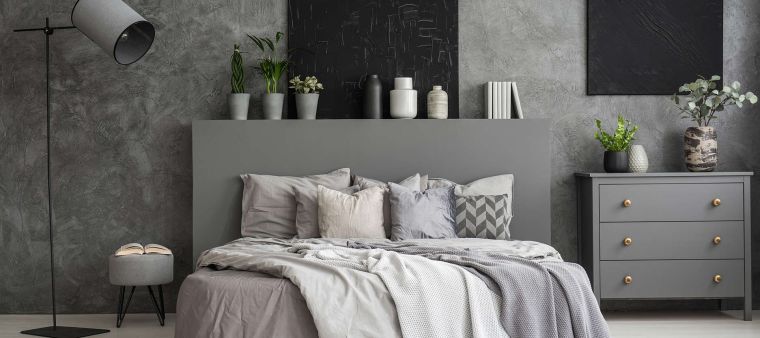 灰色の寝室の装飾の傾向2021