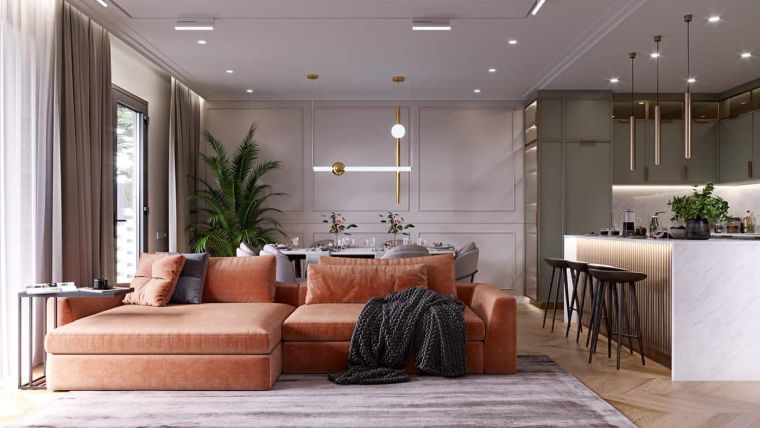 Trendovi uređenja dnevne sobe 2021. s dizajnerskim kaučem