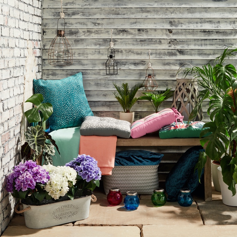 pagalvėlės ryškios spalvos deko sodo terasa