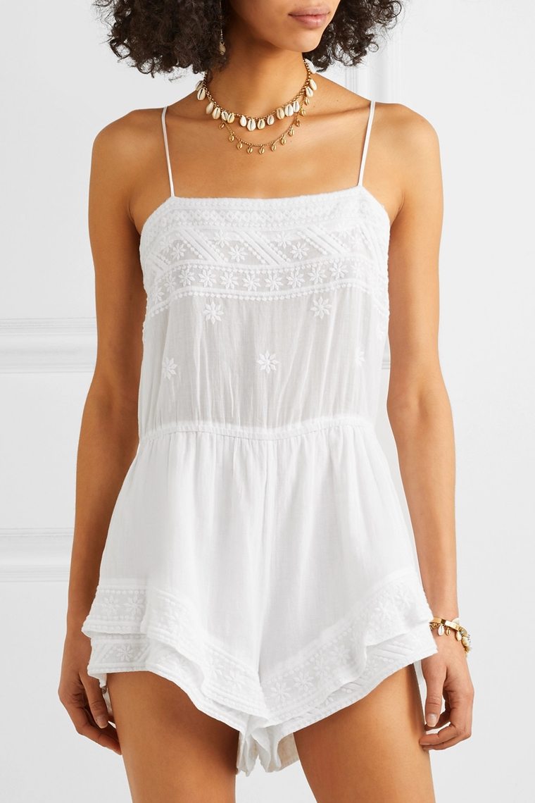 beachwear - accessori - top in cotone bianco con pizzo Isabel Marant