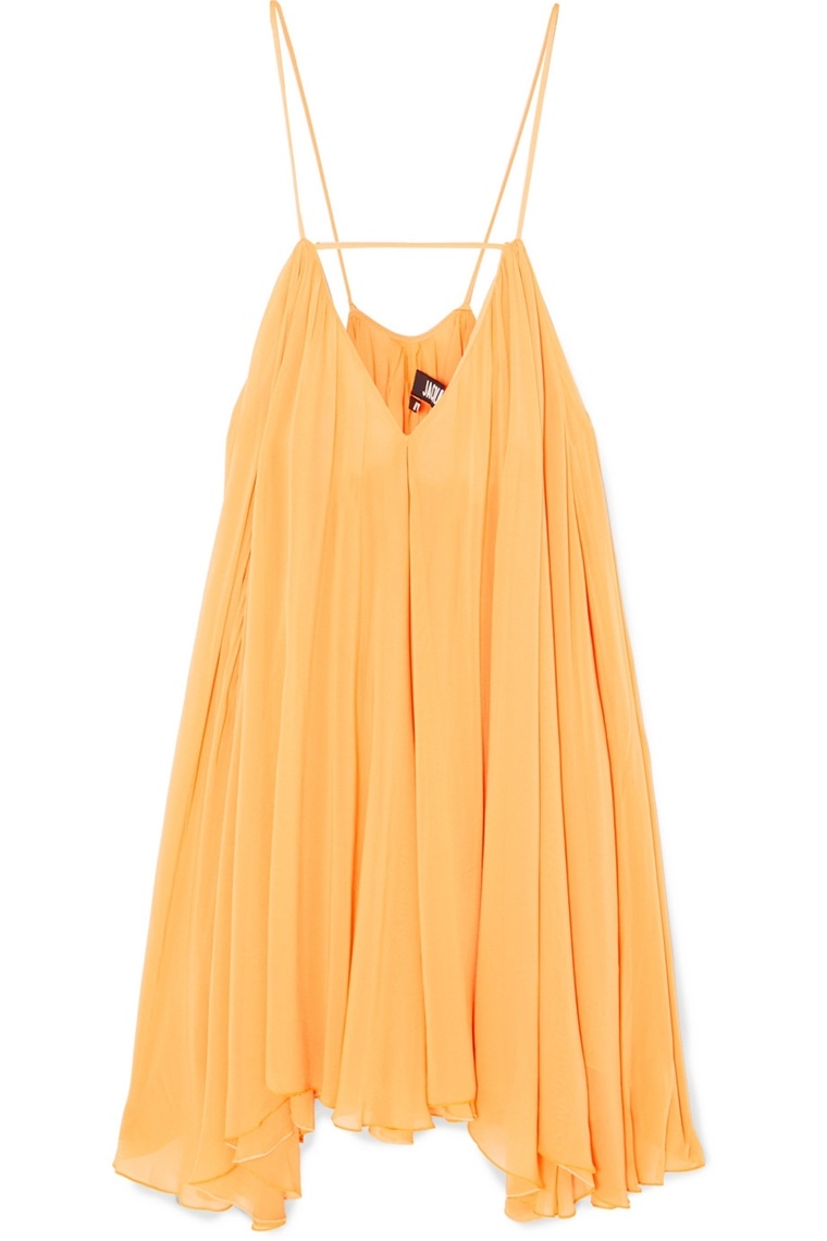 paplūdimio apranga - aksesuarai - meliono spalvos šilko suknelė - Jacquemus