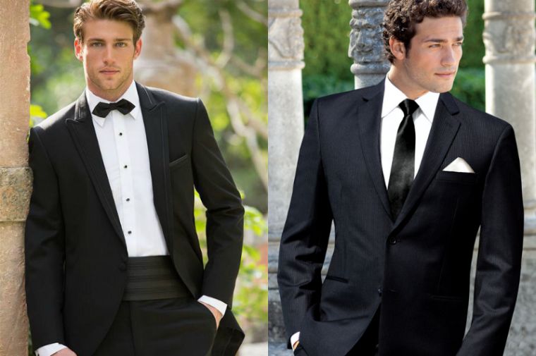 ウェディングスーツ-白と黒-フォーマルな服装