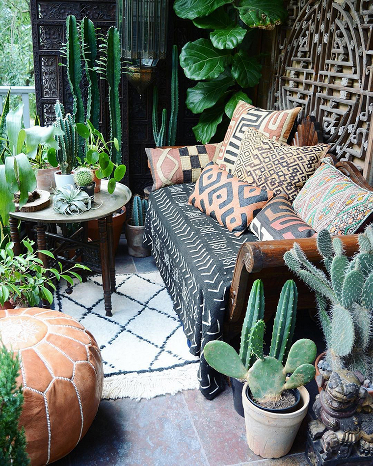 terrazza di cactus comfort bohémien