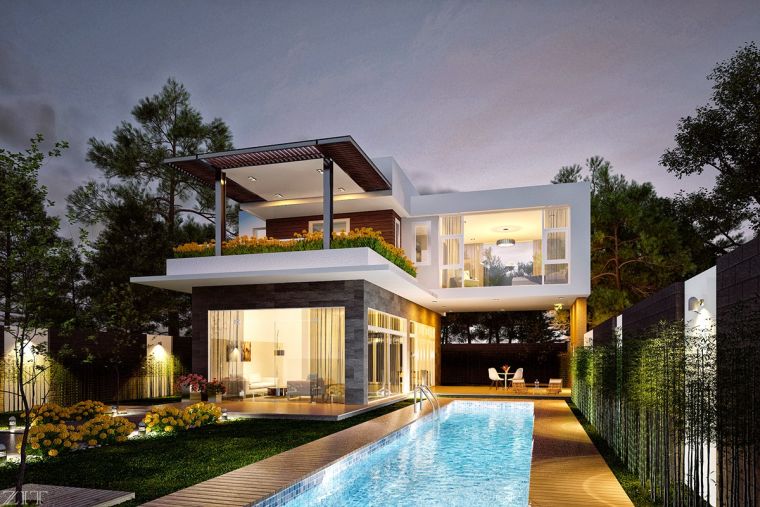 modernaus namo modelio išorės terasos idėjos