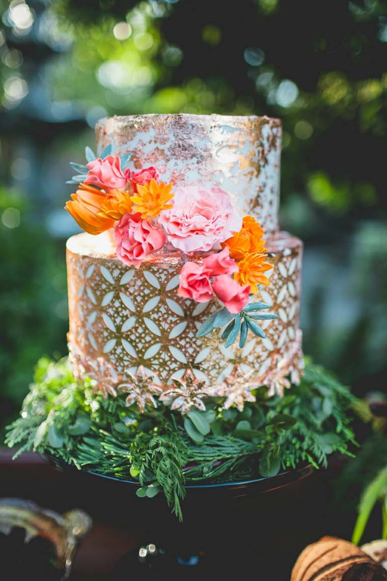 marokietiškos vestuvių temos-marokietiško pyrago dekoravimo gėlių modelis