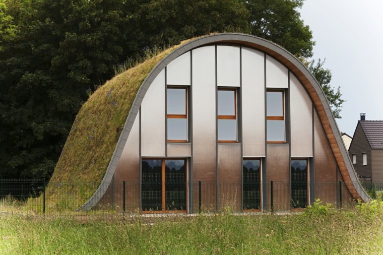 architettura dei tetti verdi casa contemporanea