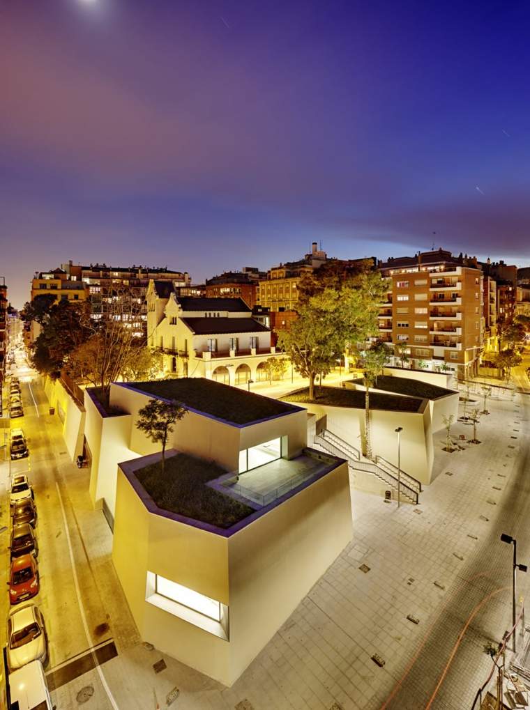 žalio stogo dizainas šiuolaikinė architektūra