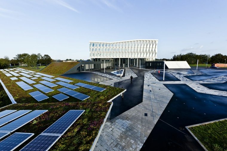 žali stogai šiuolaikinė architektūra