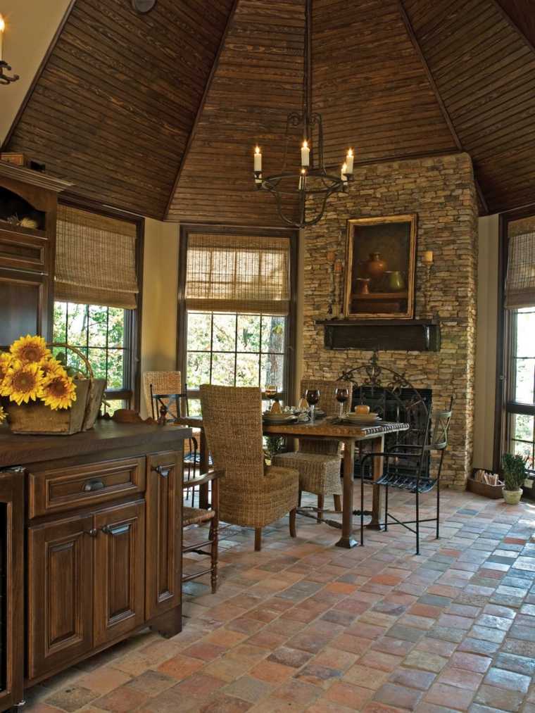 古いタイルの床キッチン中世の雰囲気