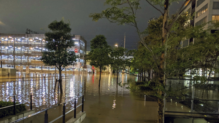 Japonijos taifūno potvynio žala