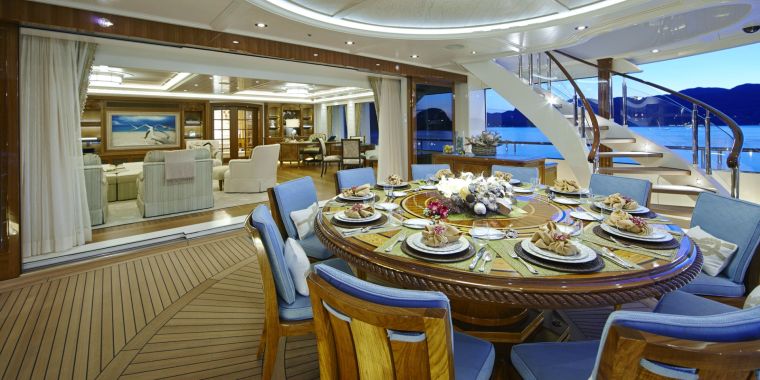 luxus jacht étkező