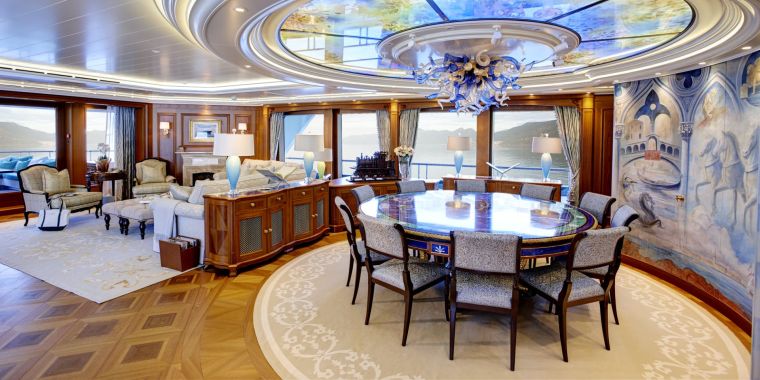 luxus jacht tengeri bagoly belseje