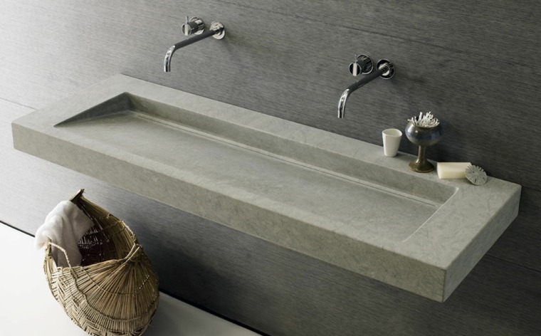 lavabo in pietra naturale controsoffitto moderno bagno in pietra dal design d'interni