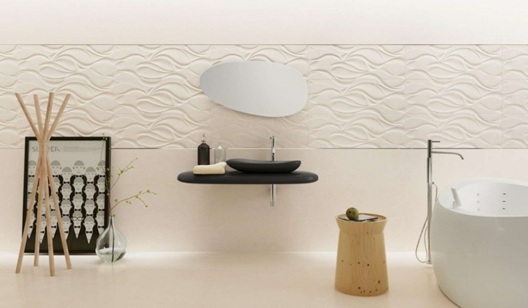 Természetes kőből készült mosdó fürdőszobai fa deco ötlet